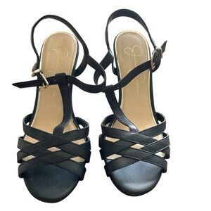 Jessica Simpson Black Strappy Platform Shoes